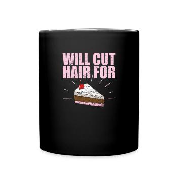 Coupera les cheveux pour gâteau coiffeur profession cheveux - Mug uni - noir - Devant