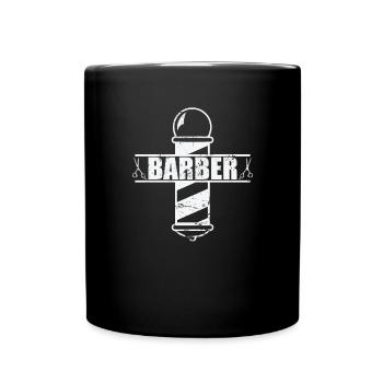 Barber Beruf Haarschnitt Friseur - Tasse einfarbig - Schwarz - Vorne