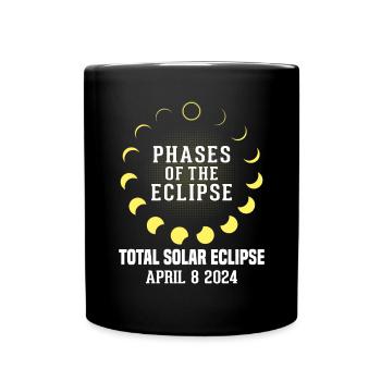 Drôle d’éclipse Astronomie Système solaire 8 avril 2024 - Mug uni - noir - Devant