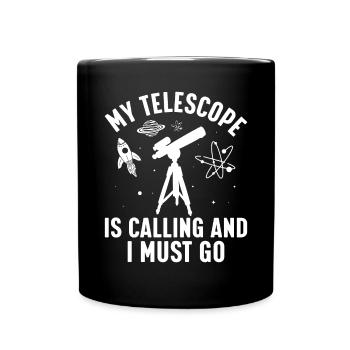 Lustiges Astronomie-Teleskop Sternenbeobachtung Weltraum - Tasse einfarbig - Schwarz - Vorne