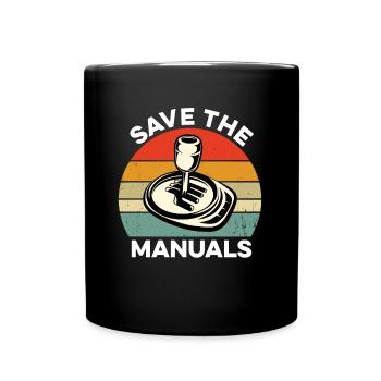 Save The Manuals Funny Car Manual Shifting Three - Full Colour Mug - black - Front