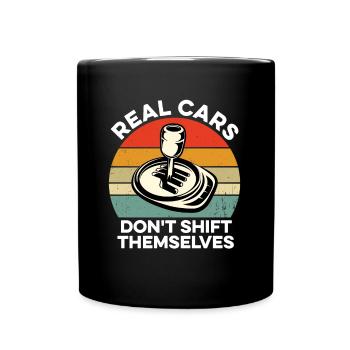 Echte Autos schalten sich nicht manuell - Tasse einfarbig - Schwarz - Vorne
