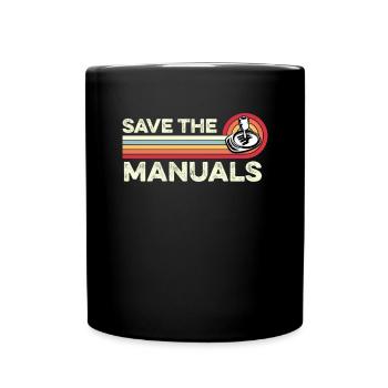 Speichern Sie die Handbücher Real Car Manual Stick Handbuch - Tasse einfarbig - Schwarz - Vorne