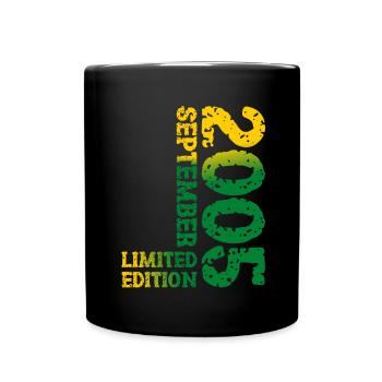 2005 September Limited Edition 18. Geburtstag Deko - Tasse einfarbig - Schwarz - Vorne