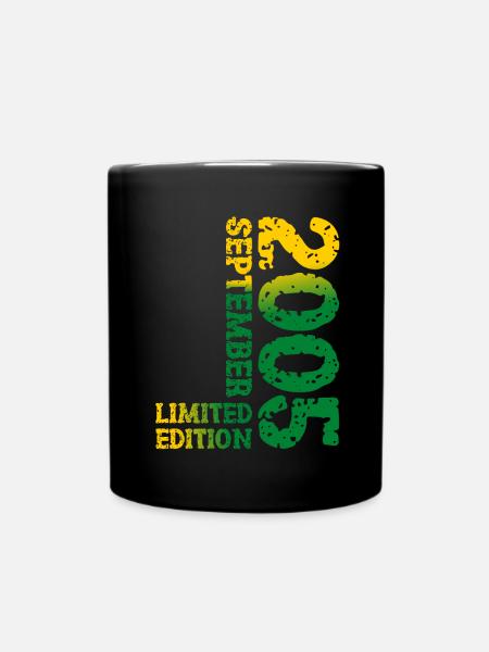 2005 September Limited Edition 18. Geburtstag Deko - Tasse einfarbig - Schwarz