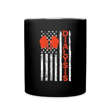 Lustige Dialyse American Flag Nierendialyse - Tasse einfarbig - Schwarz - Vorne