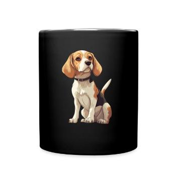 Animal Lover - Cute Animal Graphic - Dog - Full Colour Mug - black - Front