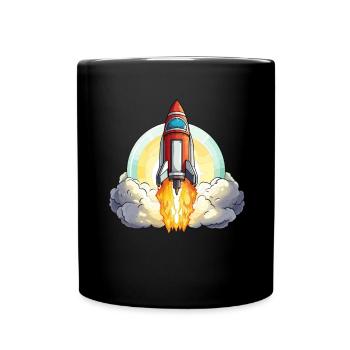 Illustration d’une fusée d’astronaute pour un petit espace - Mug uni - noir - Devant