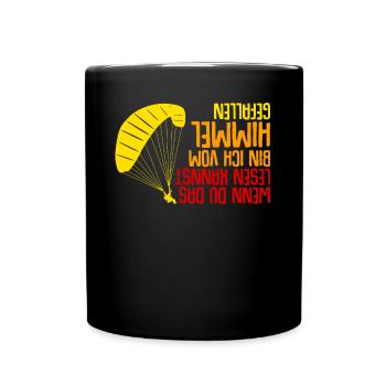 Gleitsegeln Spruch Paragliding - Tasse einfarbig - Schwarz - Vorne