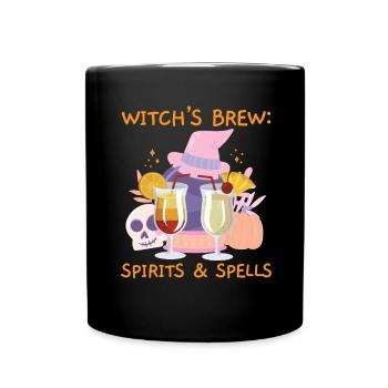 Hexengebräu: Spirituosen & Zaubersprüche Barkeeper - Tasse einfarbig - Schwarz - Vorne