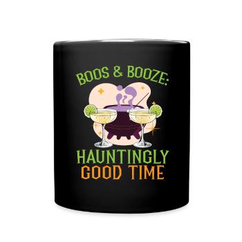 Boos & Booze: Eerily beautiful time for Halloween - Full Colour Mug - black - Front