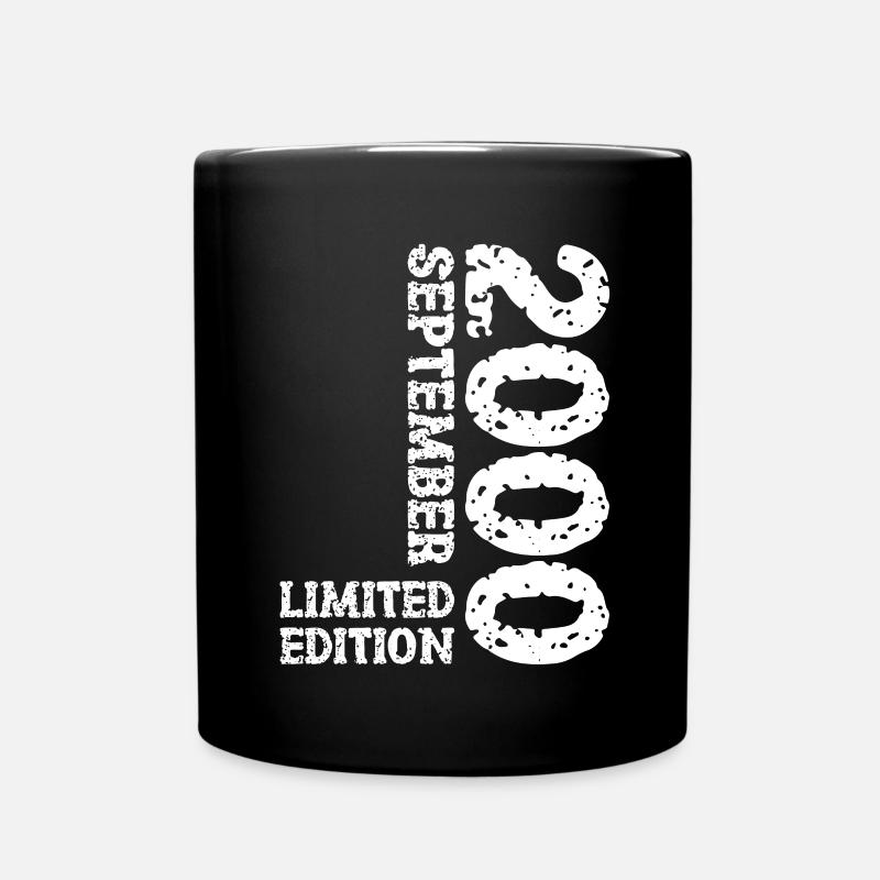 2000 September Limited Edition 23. Geburtstag Deko - Tasse einfarbig - Schwarz