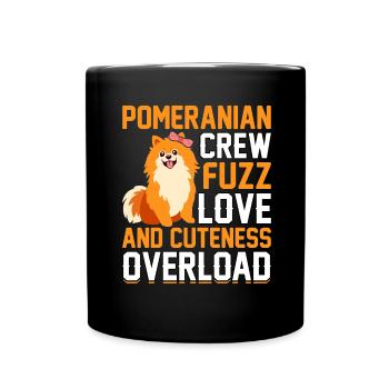 Équipage de Poméranie fuzz Surcharge d’amour et de mignonnerie - Mug uni - noir - Devant