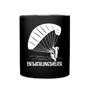 Paraglider Gleitsegeln Paragliding - Tasse einfarbig - Schwarz - Vorne