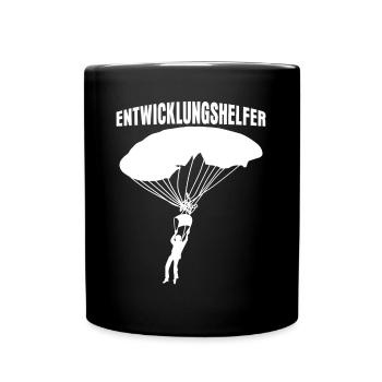 Fallschirm verhedderte Leine - Tasse einfarbig - Schwarz - Vorne
