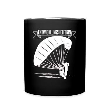 Gleitsegeln Paragliding Paragliderin - Tasse einfarbig - Schwarz - Vorne