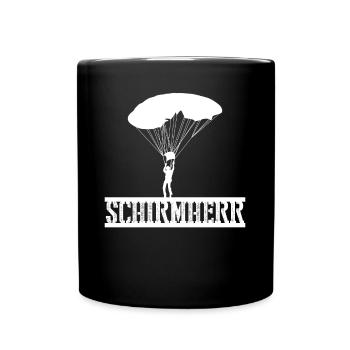 Fallschirmspringen Fallschirm Skydiving - Tasse einfarbig - Schwarz - Vorne
