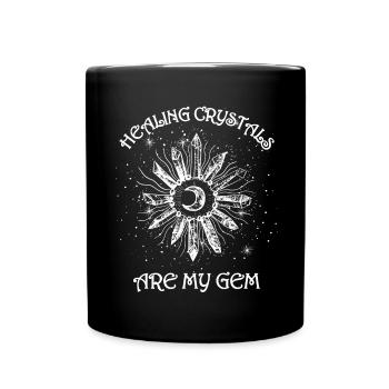 Funny Gemstone Chakra Healer Spiritual - Full Colour Mug - black - Front