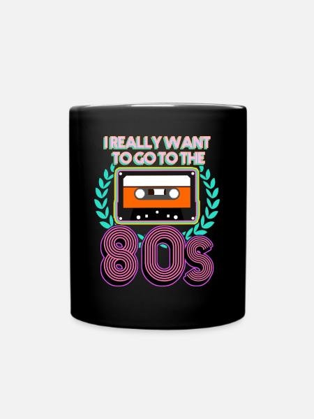 80er Party Nostalgie 80s 1980 Disco - Tasse einfarbig - Schwarz