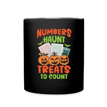 Les nombres hantent les friandises pour compter le comptable Halloween - Mug uni - noir - Devant