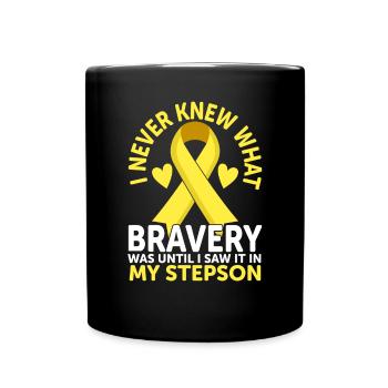 Childhood Cancer Stepson Family Childhood Cancer - Full Colour Mug - black - Front