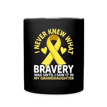 Childhood Cancer Granddaughter Family Childhood - Full Colour Mug - black - Front