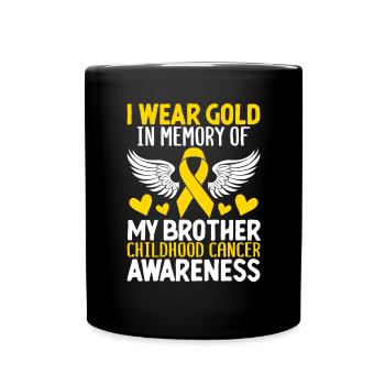 Childhood Cancer Brother Family Childhood Cancer - Full Colour Mug - black - Front