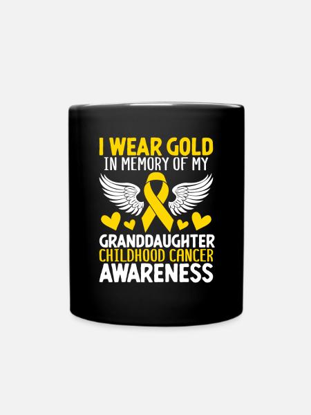 Childhood Cancer Granddaughter Childhood Cancer - Full Colour Mug - black