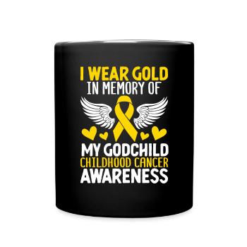 Childhood Cancer Godchild Family Childhood Cancer - Full Colour Mug - black - Front