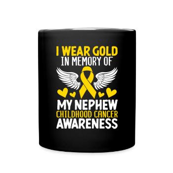 Childhood Cancer Nephew Family Childhood Cancer - Full Colour Mug - black - Front