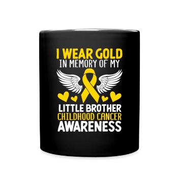 Childhood Cancer Brother Family Childhood Cancer - Full Colour Mug - black - Front
