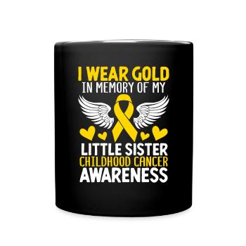 Childhood Cancer Sister Family Childhood Cancer - Full Colour Mug - black - Front