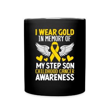 Childhood Cancer Stepson Family Childhood Cancer - Full Colour Mug - black - Front