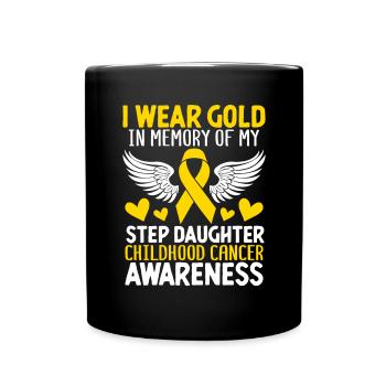 Childhood Cancer Step Daughter Childhood Cancer - Full Colour Mug - black - Front