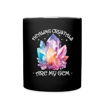 Funny Gemstone Chakra Healer Spiritual - Full Colour Mug - black - Front