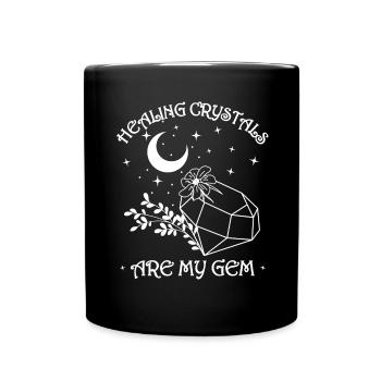 Funny Gemstone Chakra Healer Spiritual - Full Colour Mug - black - Front