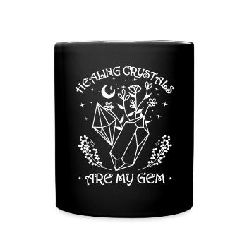 Funny Gemstone Chakra Healer Spiritual - Full Colour Mug - black - Front