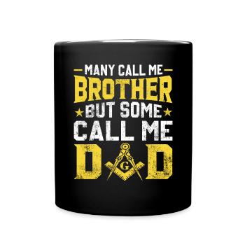 Masonic Dad Freemasonry Square and Compass Masonry - Full Colour Mug - black - Front