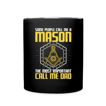 Masonic Dad Freemasonry Square And Compass - Full Colour Mug - black - Front