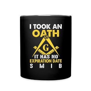 I Took An Oath Freemason Square Compass Shriner - Full Colour Mug - black - Front