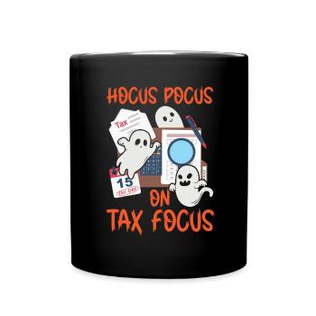 Hocus-pocus sur le comptable fiscal Halloween - Mug uni - noir - Devant