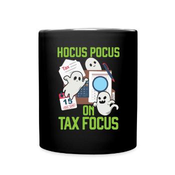 Hocus-pocus sur le comptable fiscal Halloween - Mug uni - noir - Devant
