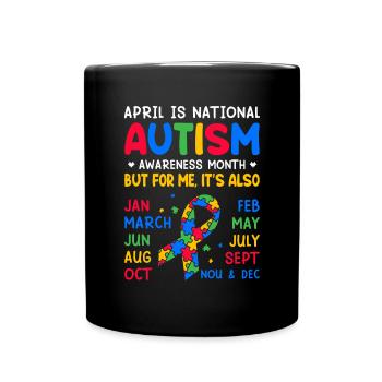 Autisme Sensibilisation Autistique Drôle Spectre de l’autisme - Mug uni - noir - Devant