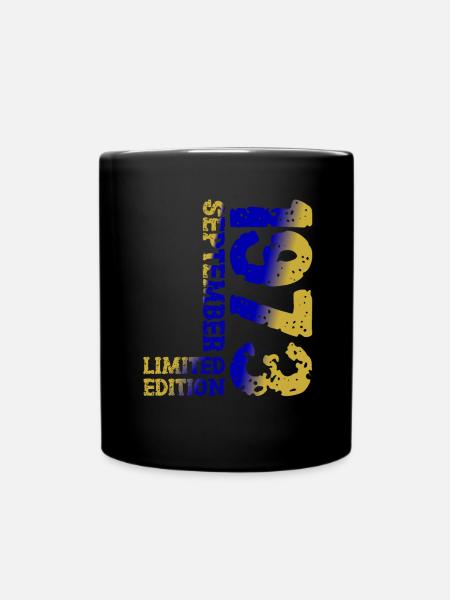 1973 September Limited Edition 50. Geburtstag Deko - Tasse einfarbig - Schwarz