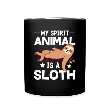 Mon animal spirituel est un paresseux drôle paresseux paresseux - Mug uni - noir - Devant