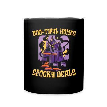 Boo-tiful Homes Offres fantasmagoriques Immobilier Halloween - Mug uni - noir - Devant