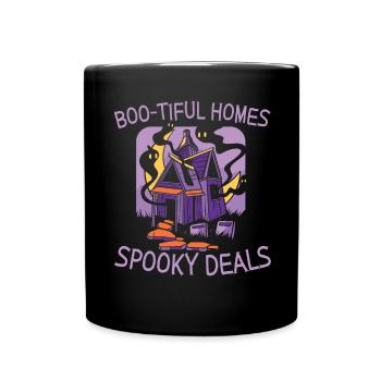 Boo-tiful Homes Offres fantasmagoriques Immobilier Halloween - Mug uni - noir - Devant