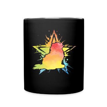 Pomeranian Zwergspitz - Tasse einfarbig - Schwarz - Vorne
