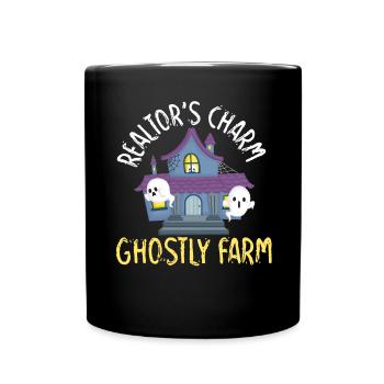Real Estate Agent Charm Ghostly Farm Immobilienmak - Full Colour Mug - black - Front