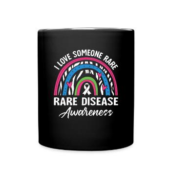 I Love Someone Rare Zebra Ribbon Awareness Rare - Full Colour Mug - black - Front